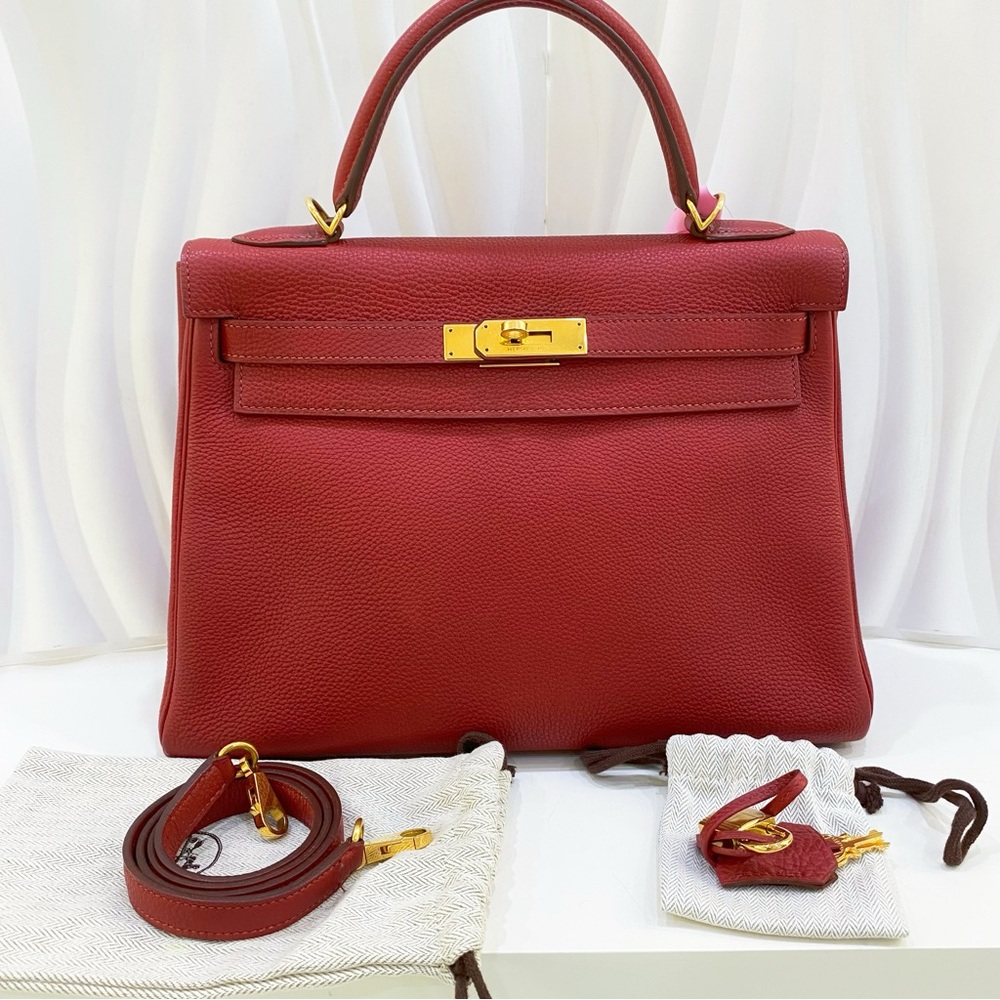Hermes Kelly 32 Handbag 2009 Togo Women's Red